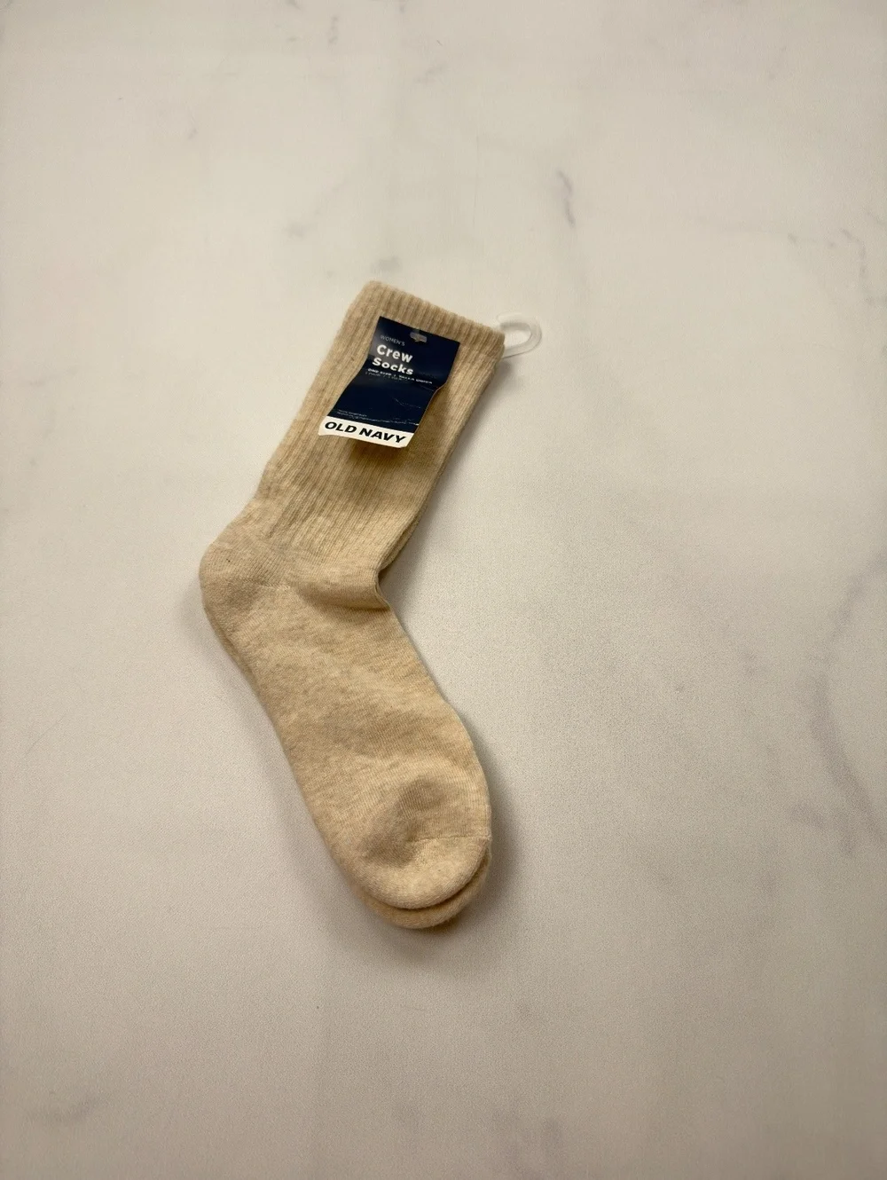 Old Navy Crew Socks Beige 2010s Minimalist - Womens One Size NWT
